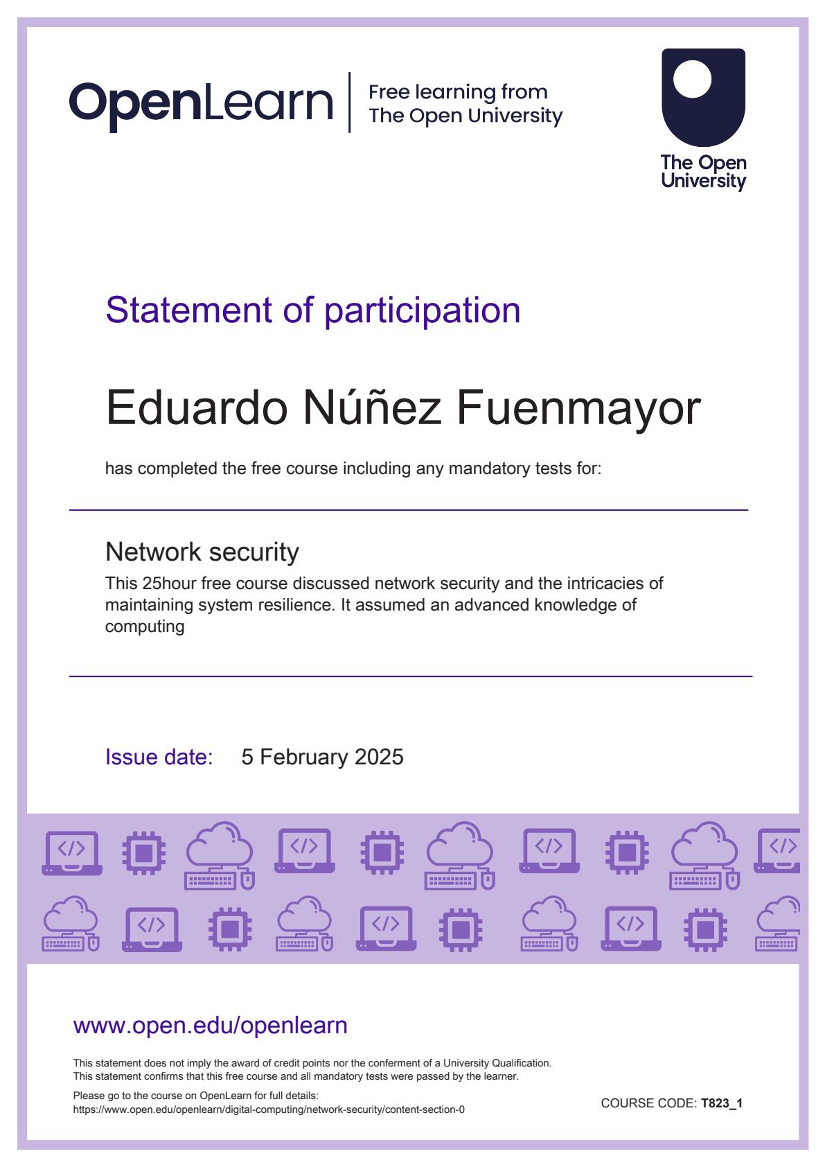 Network Security Certificate